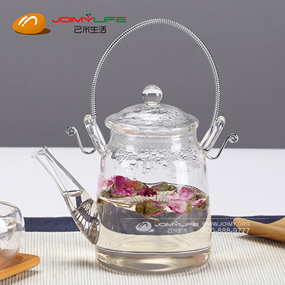 茶人岭茶具耐高温玻璃壶茶壶 恬静优雅提梁玻璃壶定制