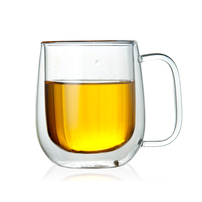 创意隔热玻璃双层咖啡杯定制 高鹏硅茶杯家用耐热透明保温玻璃水杯批发