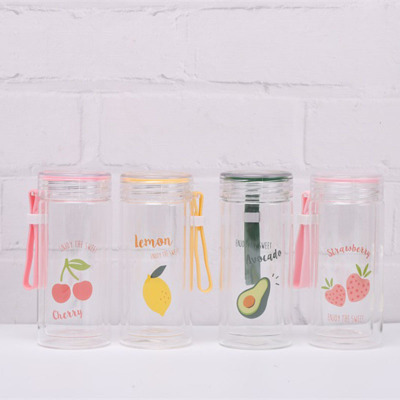 便携式户外水杯定制 广告玻璃卡通杯制作设计