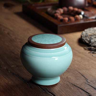 龙泉青瓷陶瓷密封茶叶储存罐