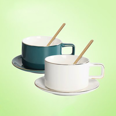 陶瓷杯带杯碟勺套装 高档家用咖啡器具