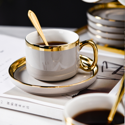 精致咖啡杯套装 欧式小奢华家用北欧下午茶茶具 轻奢陶瓷杯礼盒装定制