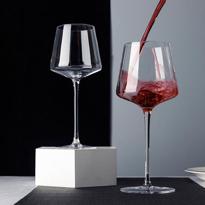红酒杯套装家用高脚杯2个 高端奢华水晶杯 勃艮第玻璃葡萄酒杯
