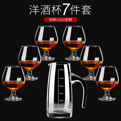 创意欧式红酒杯家用6只装 水晶玻璃白兰地杯 洋