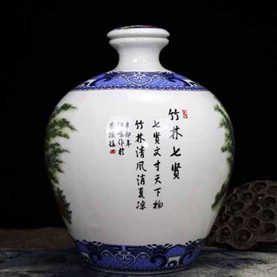 竹林七贤陶瓷酒瓶