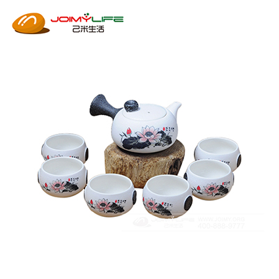 7头雪花釉茶具套装批发 陶瓷功夫茶具促销礼品 定做LOGO
