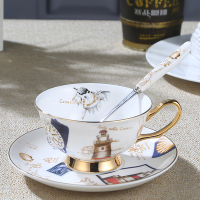 厂家直销骨瓷咖啡杯 碟欧式咖啡杯具套装批发 英式下午茶杯可定制LOGO
