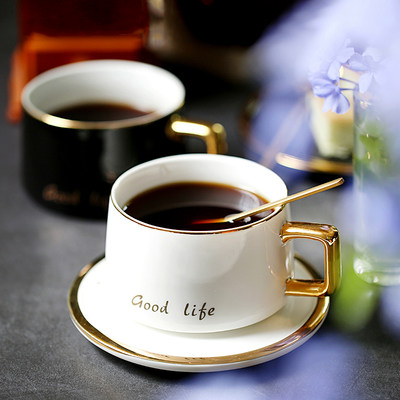 欧式小奢华高档金边咖啡杯碟套装 下午茶陶瓷创意茶杯定制