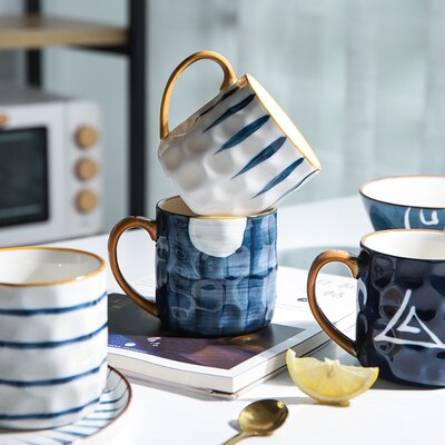 马克杯陶瓷杯子 简约情侣杯 办公室用大容量喝水杯咖啡杯定制