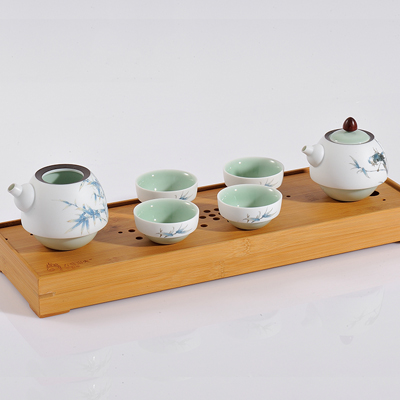 古婺窑火陶瓷功夫茶具 带茶盘般若系列成套装 家用现代简约茶道礼盒