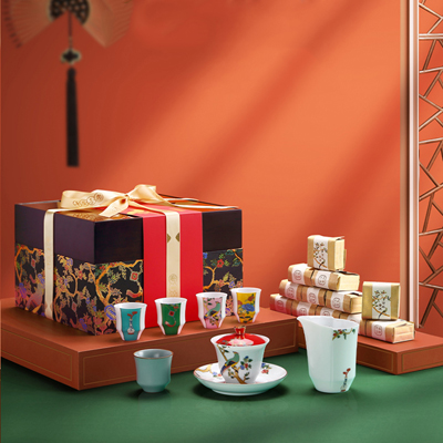 新年礼品喜乐安化红茶袋泡茶盖碗茶具礼盒