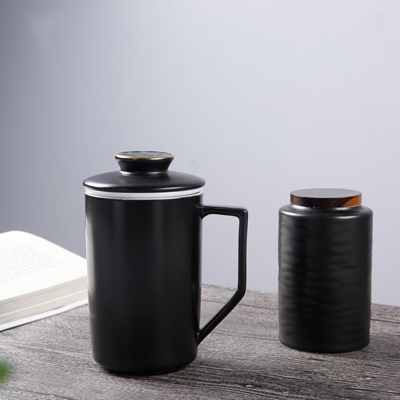 创意马克杯定制 带盖过滤茶杯陶瓷茶具订做 个人杯泡茶杯主人杯家用办公水杯